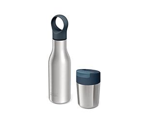 Joseph Joseph Refill Reuse Repeat 2-piece Travel Mug & Bottle Set, Stainless Steel, reusable coffee cup and insulated thermal bottle