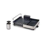 Joseph Joseph Rethink Your Sink - 2-piece Sink Organisation Set, Stainless Steel, Extendable Dish Drainer Rack with Draining Spout and Chopping Board
