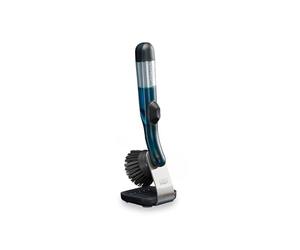 Joseph Joseph SinkTech Refillable Soap-Dispensing Dish Brush with Storage Stand, Pan Scraper, Stainless Steel Drip Tray
