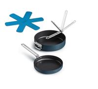 Joseph Joseph Space 2pc Non-Stick Frying Pan Set, Folding Handles, Space-Saving Induction & Oven Safe Ceramic Frypan Set
