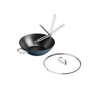 Joseph Joseph Space 32cm Non-Stick Wok with Lid, Folding Handle, Space-Saving Induction & Oven Safe Ceramic Stir-Fry Pan