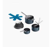 Joseph Joseph Space Stack 3-Piece Folding Handle Non-Stick Blue Saucepan Set with Lid Storage - 1000062