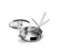 Joseph Joseph Space Steel 3.5qt Sauté Pan with Lid, Folding Handle