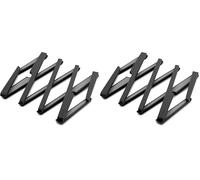 Joseph Joseph Stretch Folding Silicone Trivet for Hot Pot and Pan, Expanding nonslip stand, heat resistant mat for Kitchen Worktop - Black (Pack of 2)