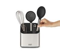Joseph Joseph Surface - Stainless-steel Utensil Pot Caddy with non-slip feet and dividers, fingerprint-proof Utensils and Gadgets holder - Grey