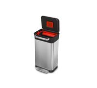 Joseph Joseph Intelligent Waste Titan Trash Compactor Kitchen Bin with Odour Filter, Holds Up to 90L After Compaction, Stainless Steel, 30L