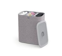 Joseph Joseph Tota Trio 90-litre Laundry Separation Basket with lid, 3 Removable Washing Bags with Handles - Grey