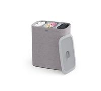 Joseph Joseph Tota Trio 90-litre Laundry Separation Basket with lid, 3 Removable Washing Bags with Handles - Grey
