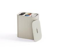 Joseph Joseph Tota Trio Luxe 90L Bamboo Laundry Basket, 3x 30L Compartments, Removable Bags, Ecru