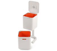 Joseph Joseph Totem Compact 40 Litre Waste Separation and Recycling Kitchen Bin with odour filter and removable food waste caddy,