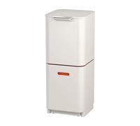 Joseph Joseph Totem Compact 40 Litre Waste Separation and Recycling Kitchen Bin with odour filter and removable food waste caddy, Stone