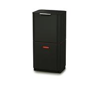 Joseph Joseph Totem Max 60 Litre Waste Separation and Recycling Kitchen Bin with Odour filter and removable food waste caddy, Carbon Black