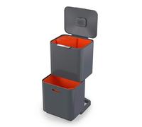 Joseph Joseph Totem Max 60 Litre Waste Separation and Recycling Kitchen Bin with Odour filter and removable food waste caddy, Graphite