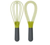 Joseph Joseph Whisk Twist 2-in-1 Flat & Balloon, Silicone, Suitable for Non-Stick, Grey/Green