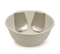 Joseph Joseph Uno Salad Bowl with Space-Saving Stainless Steel Servers, BPA free, dishwasher safe - Stone, 8