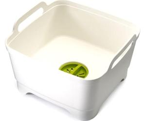 Joseph Joseph Wash and Drain Washing Up Bowl, White/Green, 9 L (Pack of 1)