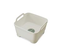 Joseph Joseph Wash & Drain Kitchen Washing Up Bowl with Handles and Draining Plug, 9 litres, Stone/Sage Green