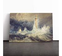 Joseph Mallord William Turner Bell Rock Lighthouse Canvas Print | Gallery Wrapped 30mm Frame Wall Art | 30x20 inches | Ready to Hang | Modern Seascape Picture | Living Room Bedroom Lounge Office