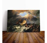 Joseph Mallord William Turner Calais Pier Canvas Print | Gallery Wrapped 30mm Frame Wall Art | 30x20 inches | Ready to Hang | Contemporary Beach Picture | Living Room Bedroom Lounge Office