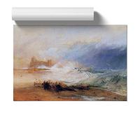 Joseph Mallord William Turner Northumberland with a Steamboat | Unframed Wall Art Print | Ready to Frame Poster | Modern Home Decor Picture | Artwork for Living Room | A3 (29.7x42 cm)