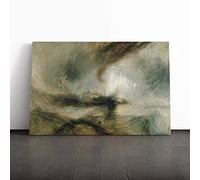Joseph Mallord William Turner Snow Storm Canvas Print | Gallery Wrapped 30mm Frame Wall Art | 20x14 inches | Ready to Hang | Contemporary Landscape Picture | Living Room Bedroom Lounge Office