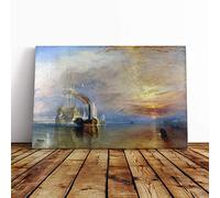 Joseph Mallord William Turner The Fighting Temeraire Canvas Print | Gallery Wrapped 30mm Frame Wall Art | 24x16 inches | Ready to Hang | Modern Picture | Living Room Bedroom Lounge Office