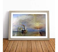 Joseph Mallord William Turner The Fighting Temeraire | Framed Wall Art Print | Modern Home Decor Picture | Ready to Hang Artwork for Living Room, Bedroom, Kitchen or Office | Multiple Sizes