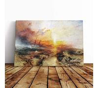 Joseph Mallord William Turner-Typhoon Coming Canvas Print | Gallery Wrapped 30mm Frame Wall Art | 20x14 inches | Ready to Hang | Contemporary Picture | Living Room Bedroom Lounge Office