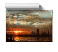Joseph Mallord William Turner Westminster Sunset | Unframed Wall Art Print | Ready to Frame Poster | Modern Home Decor Picture | Artwork for Living Room, Bedroom or Office | A3 (29.7x42 cm)