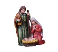 Joseph, Mary, Jesus with Manger Jesus Birth Scene Xmas Tabletop Scenes Figures Set
