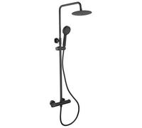 Joseph Miles Amstel Edge Matt Black Cool Touch Thermostatic Shower Mixer Valve With Riser Rail Kit