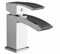 Joseph Miles Descent Waterfall Basin Mixer Tap - Push Button Waste - Chrome