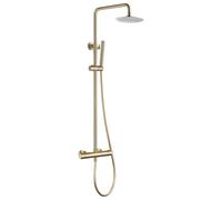 Joseph Miles Elvo Edge Exposed Thermostatic Valve And Shower Set - Brushed Brass
