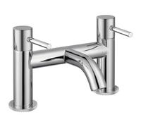 Joseph Miles Fenace Bridge Bath Mixer Tap - Curved Spout - Knurled Stick Handles - Chrome