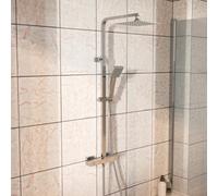 Joseph Miles Kova Square Thermostatic Bar Shower Mixer Valve With Riser Rail Kit - Chrome