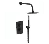 Joseph Miles Kraft Flow Concealed Thermostatic Mixer Valve With Shower Head And Handset - Matt Black