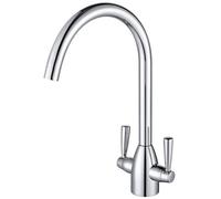 Joseph Miles Tulip Kitchen Sink Mixer Tap With Swivel Spout - Brass And Stainless Steel