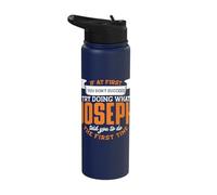 Joseph Personalized Name If At First You Don't Succeed Stainless Steel Insulated Water Bottle
