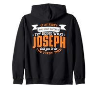 Joseph Personalized Name If At First You Don't Succeed Zip Hoodie