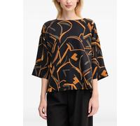 Joseph Ribkoff geometric-print flared-sleeve blouse - Black 34-38-44-46