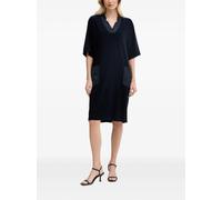 Joseph Ribkoff patch-pocket V-neck midi dress - Blue 34-36-42-44-46