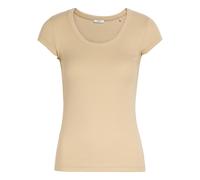Joseph Saba Ribbed Stretch-cotton top - Beige - L (UK14 / L)