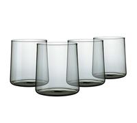 Joseph Sedgh Collection Smokey Grey Glass Tumbler Set of 4 - 16.5 oz Borosilicate Glassware - Durable, Lead-Free, Dishwasher Safe - Modern Grey Drinking Glasses for Home