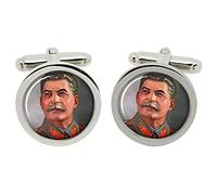 Joseph Stalin Cufflinks in Chrome Box