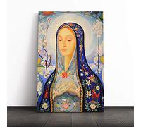 Joseph Stella The Virgin Canvas Print | Gallery Wrapped 30mm Frame Wall Art | 24x16 inches | Ready to Hang | Modern Religious Picture | Living Room Bedroom Lounge Office