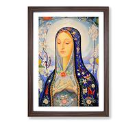 Joseph Stella The Virgin Framed Print | A2 Walnut Framed Wall Art | Ready to Hang | Modern Nature Picture | Living Room Bedroom Lounge Office