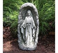 Joseph Studio by Roman 18.75" Solar Our Lady of Grace Garden Statue - Illuminated Religious Outdoor Decor, Inspirational Gift for Garden or Memorial
