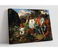 Joseph Von Führich Rudolf von Habsburg and the Priest Canvas Wall Art Picture Print - 12 inch wide x 8 inch high (Frame Depth 30mm)