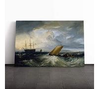 Joseph William Turner heerness as Seen from The Nore Canvas Print | Gallery Wrapped 30mm Frame Wall Art | 24x16 inches | Ready to Hang | Contemporary Picture | Living Room Bedroom Lounge Office