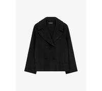 Joseph Womens Black Gilkes Relaxed-fit Wool and Silk-blend Coat 6